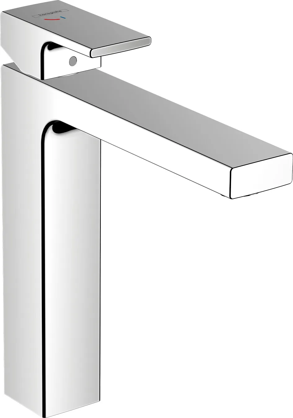Vernis Shape Single-lever basin mixer 190 CoolStart with insulated water channel and push-open waste