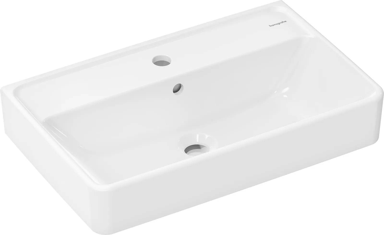 Xanuia Q Compact basin 600/370 with tap hole and overflow, SmartClean