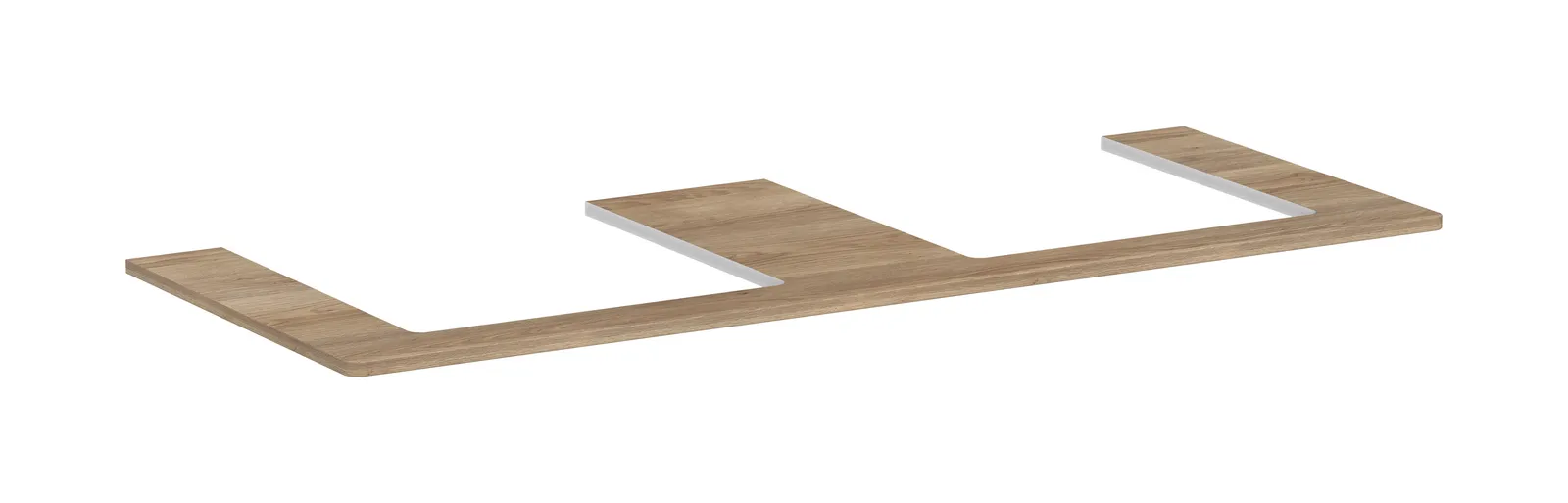 Xelu Q Console countertop 1360/550 with 2 cut-outs for countertop basin 500/480