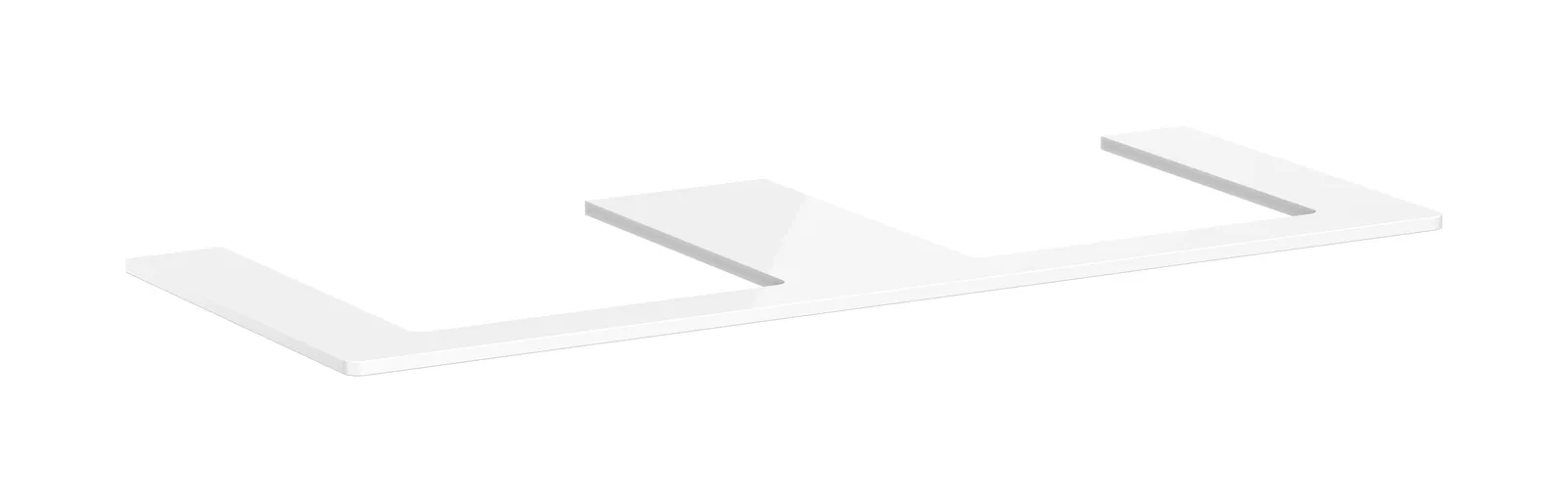 Xelu Q Console countertop 1360/550 with 2 cut-outs for countertop basin 500/480