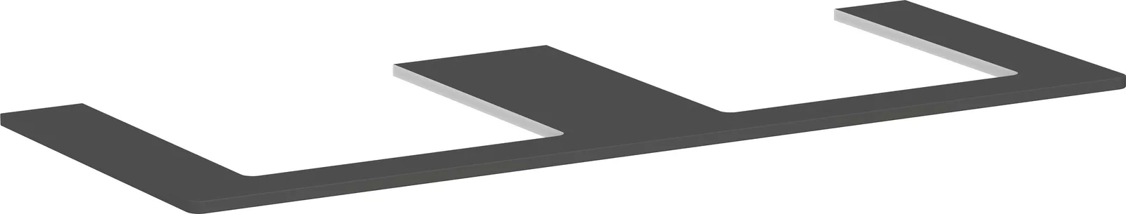 Xelu Q Console countertop 1360/550 with 2 cut-outs for countertop basin 500/480