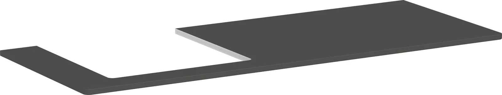 Xelu Q Console countertop 1360/550 with cut-out on the left for countertop basin 500/480