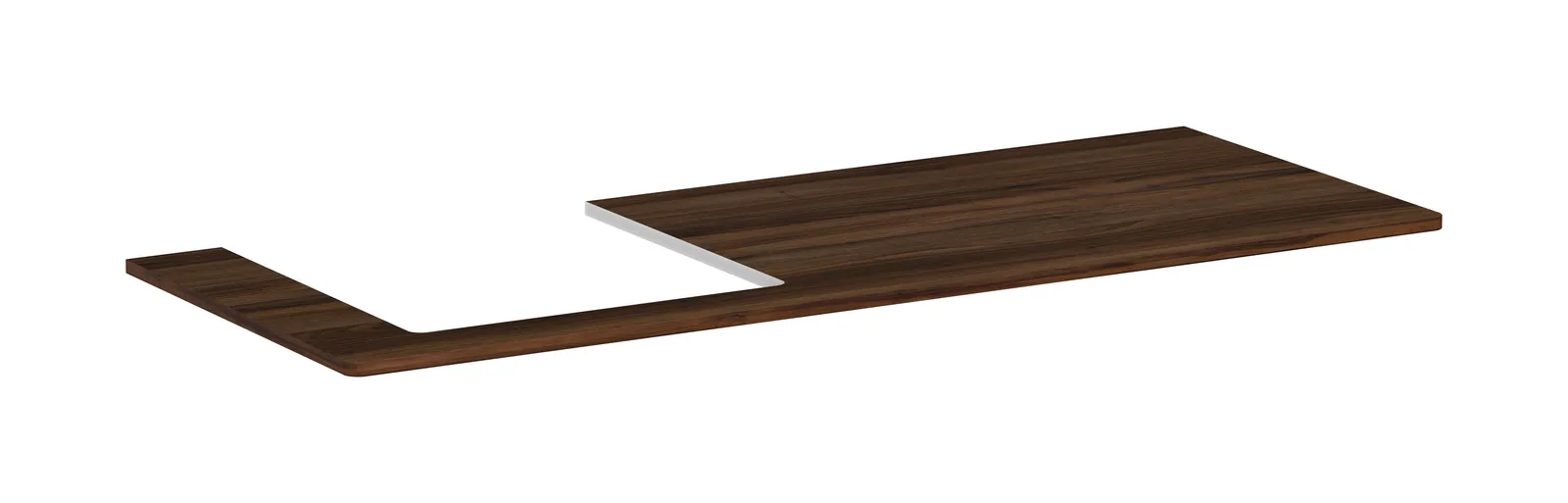 Xelu Q Console countertop 1360/550 with cut-out on the left for countertop basin 500/480