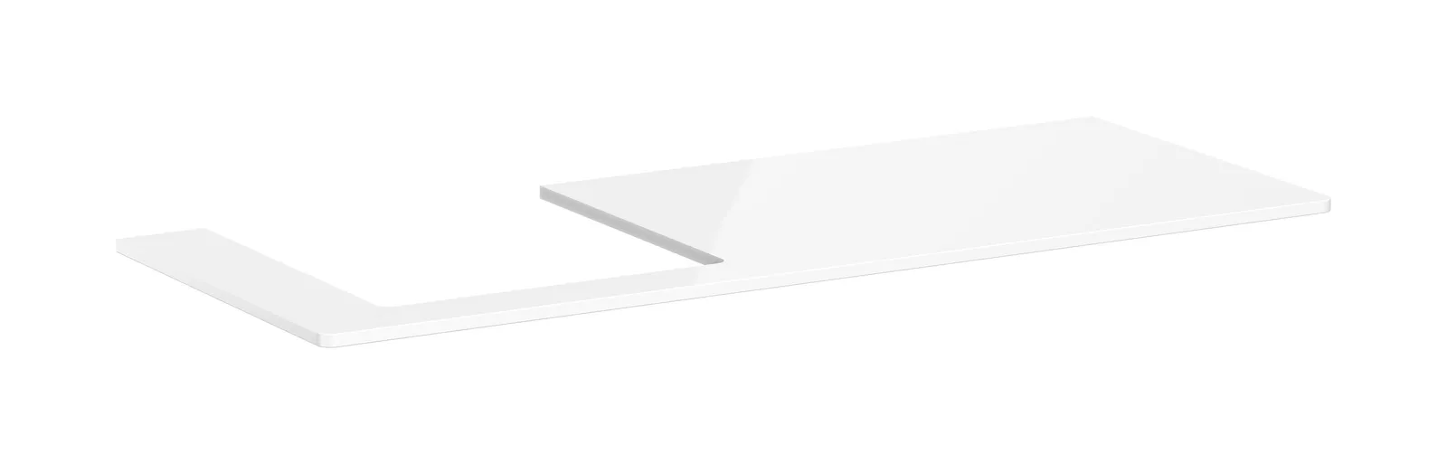 Xelu Q Console countertop 1360/550 with cut-out on the left for countertop basin 500/480