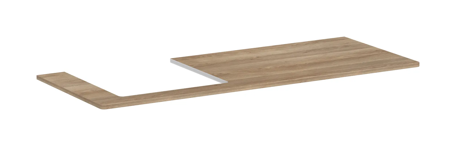 Xelu Q Console countertop 1360/550 with cut-out on the left for countertop basin 500/480