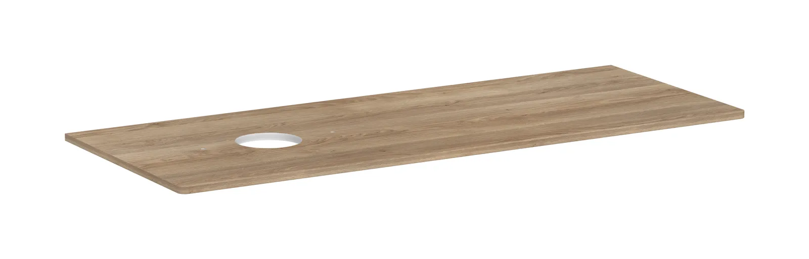 Xelu Q Console countertop 1360/550 with cut-out on the left for vessel basin without tap hole