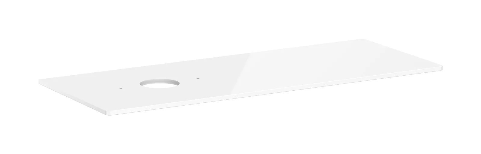 Xelu Q Console countertop 1360/550 with cut-out on the left for vessel basin without tap hole