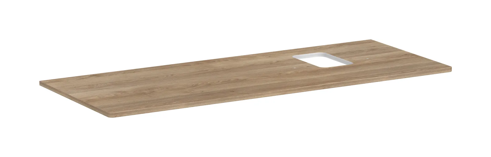 Xelu Q Console countertop 1360/550 with cut-out on the right for vessel basin with tap hole