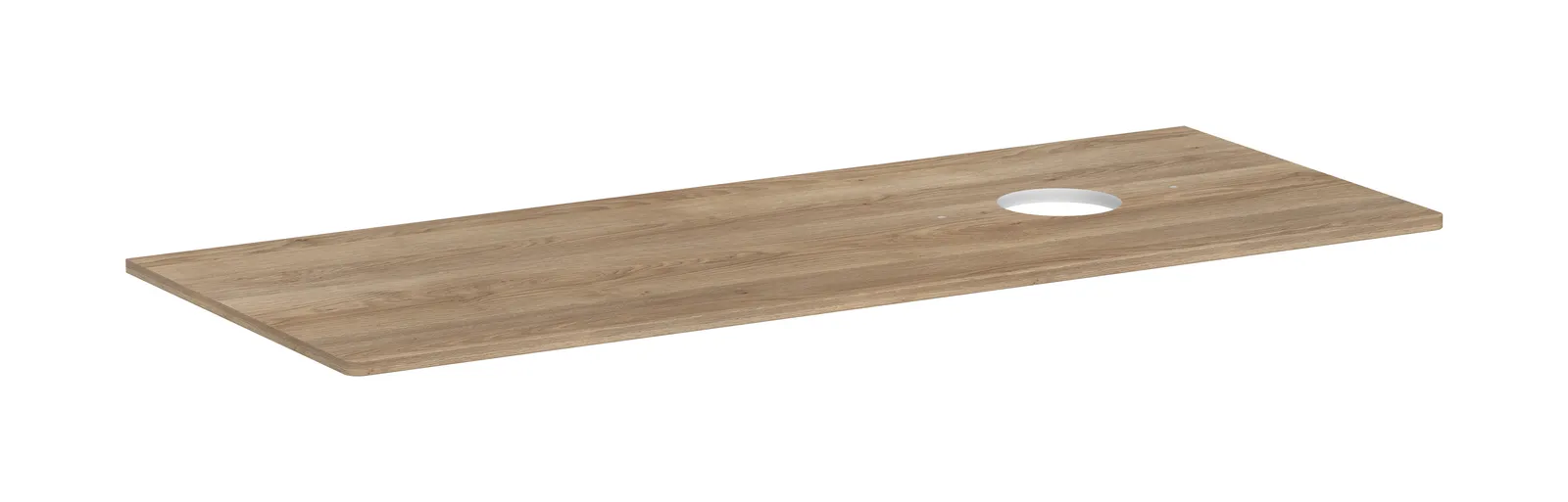 Xelu Q Console countertop 1360/550 with cut-out on the right for vessel basin without tap hole