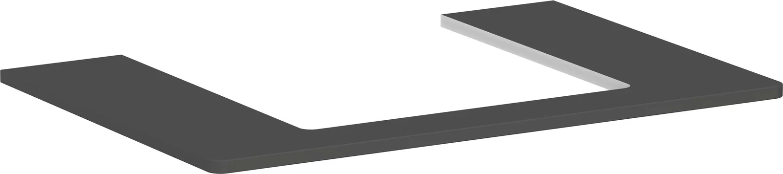 Xelu Q Console countertop 780/550 with central cut-out for countertop basin 500/480