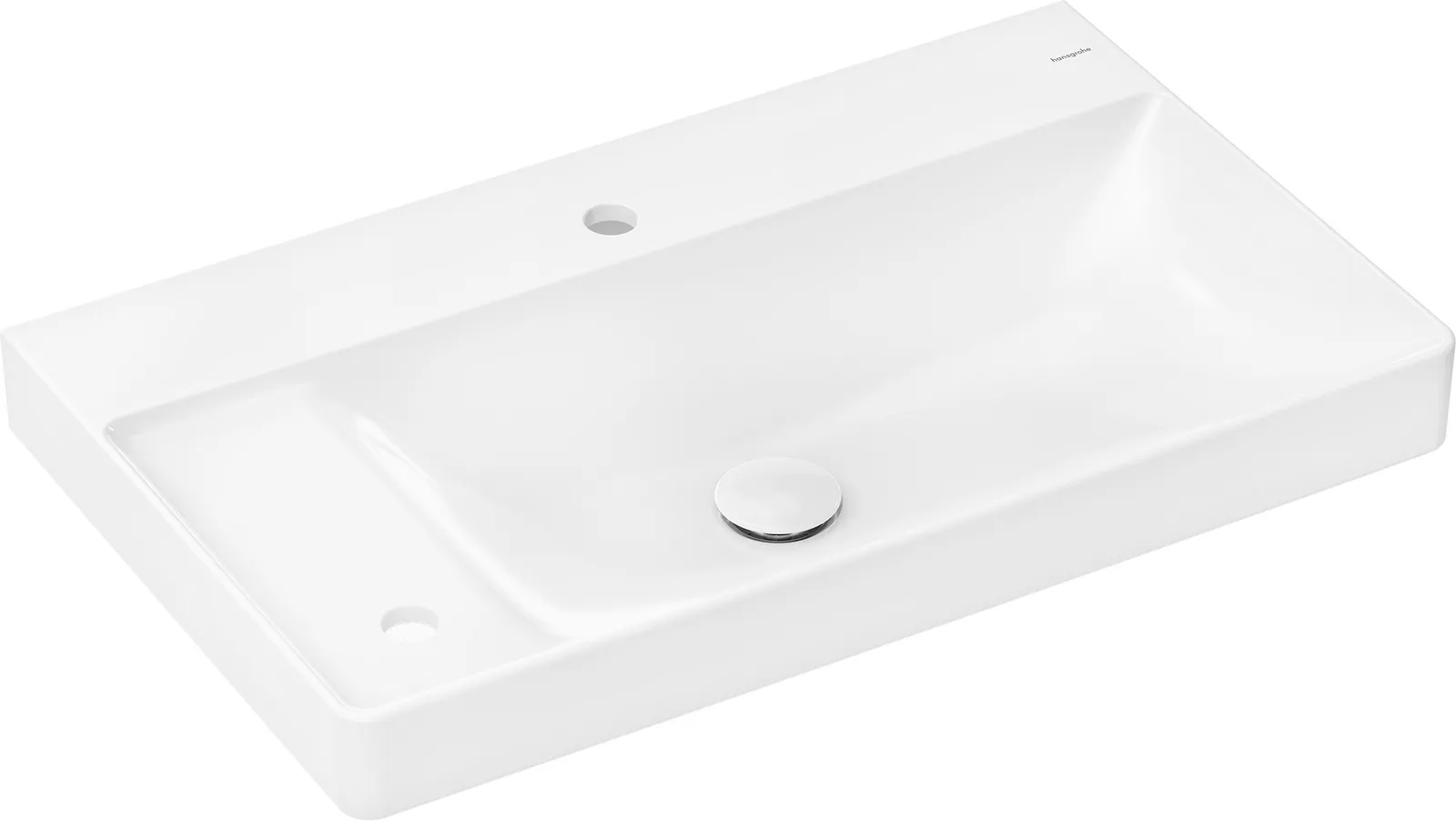 Xelu Q Stoleshnitsa-lavabo, chap tokcha 800/480 bilan, 2 joʻmrak teshiklari bilan, toshish teshigisiz, SmartClean