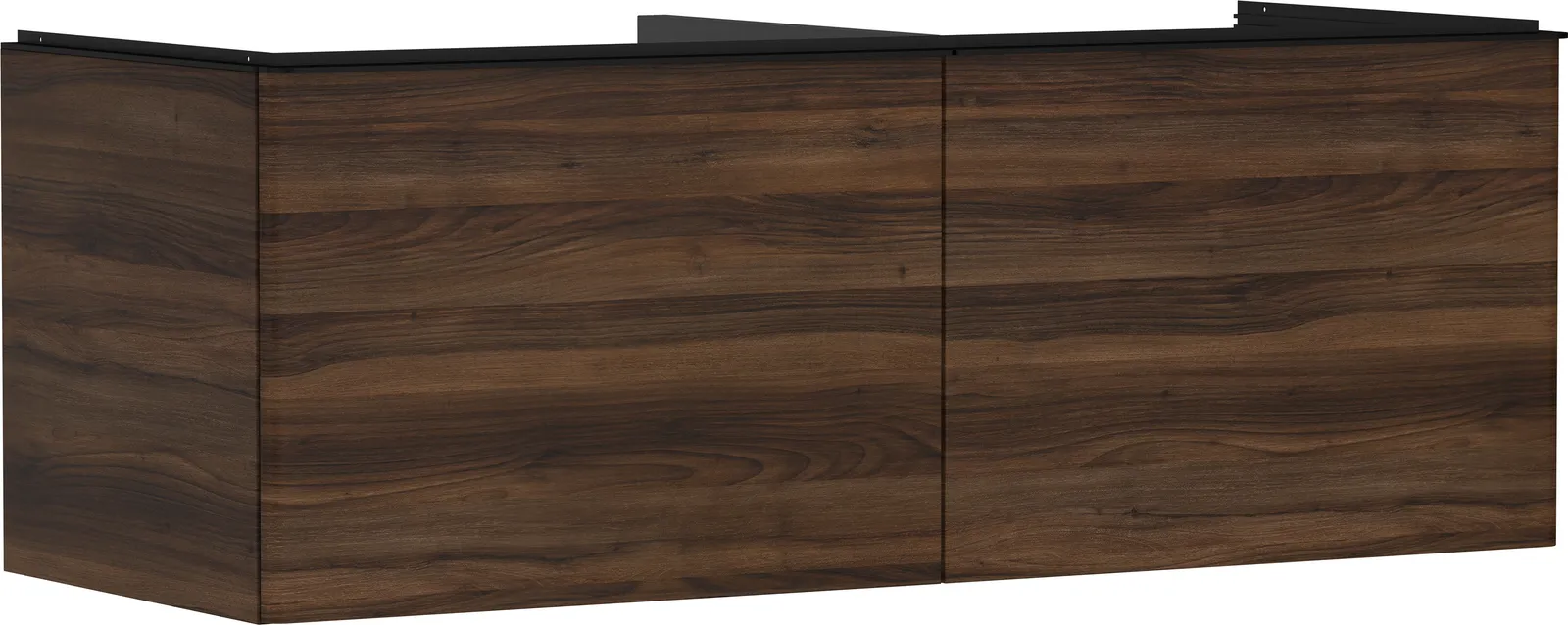 Xelu Q Vanity unit dark walnut 1360/550 with 2 drawers for console countertop