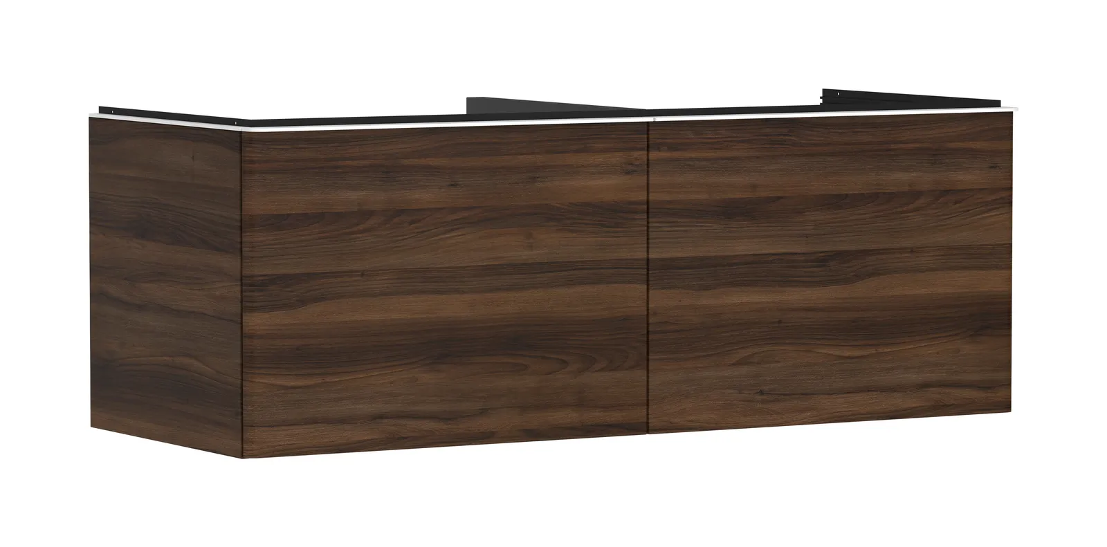 Xelu Q Vanity unit dark walnut 1360/550 with 2 drawers for console countertop
