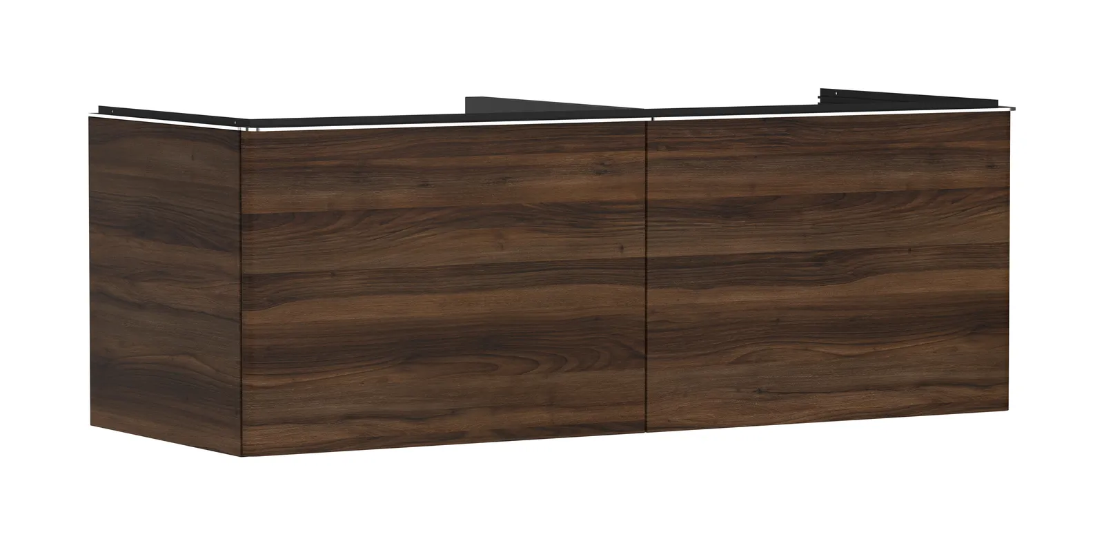 Xelu Q Vanity unit dark walnut 1360/550 with 2 drawers for console countertop