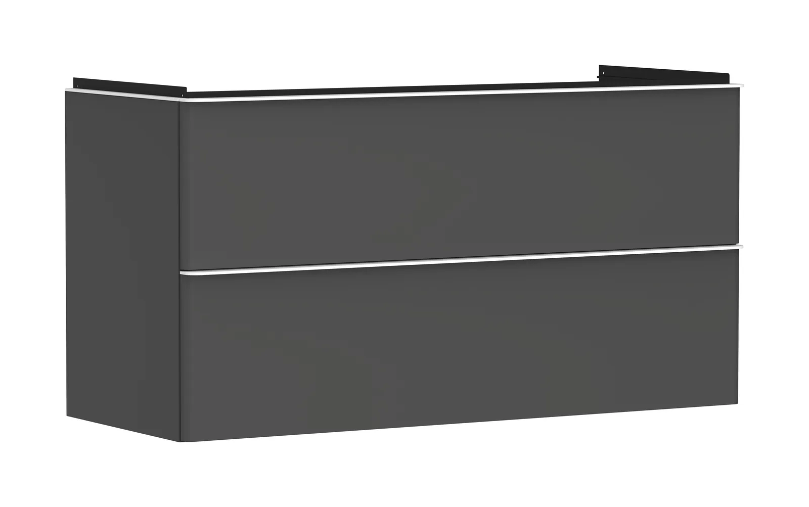 Xelu Q Vanity unit matt grey Diamond 1180/475 with 2 drawers for basin