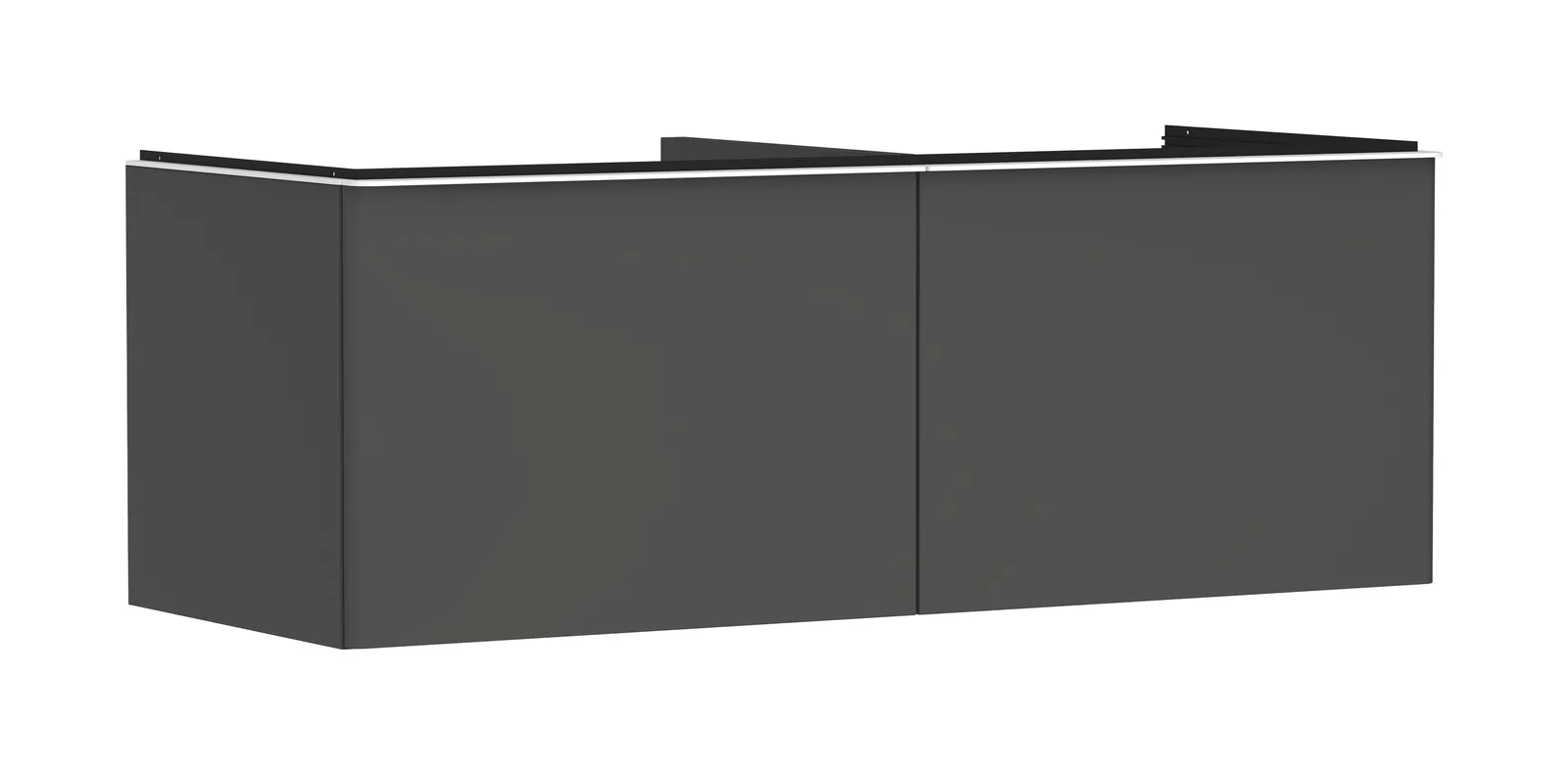 Xelu Q Vanity unit matt grey Diamond 1360/550 with 2 drawers for console countertop