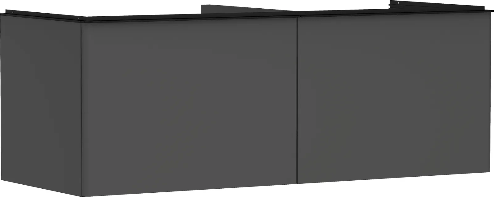 Xelu Q Vanity unit matt grey Diamond 1360/550 with 2 drawers for console countertop