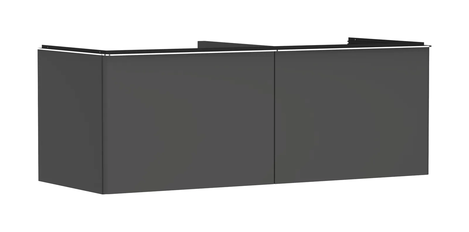 Xelu Q Vanity unit matt grey Diamond 1360/550 with 2 drawers for console countertop