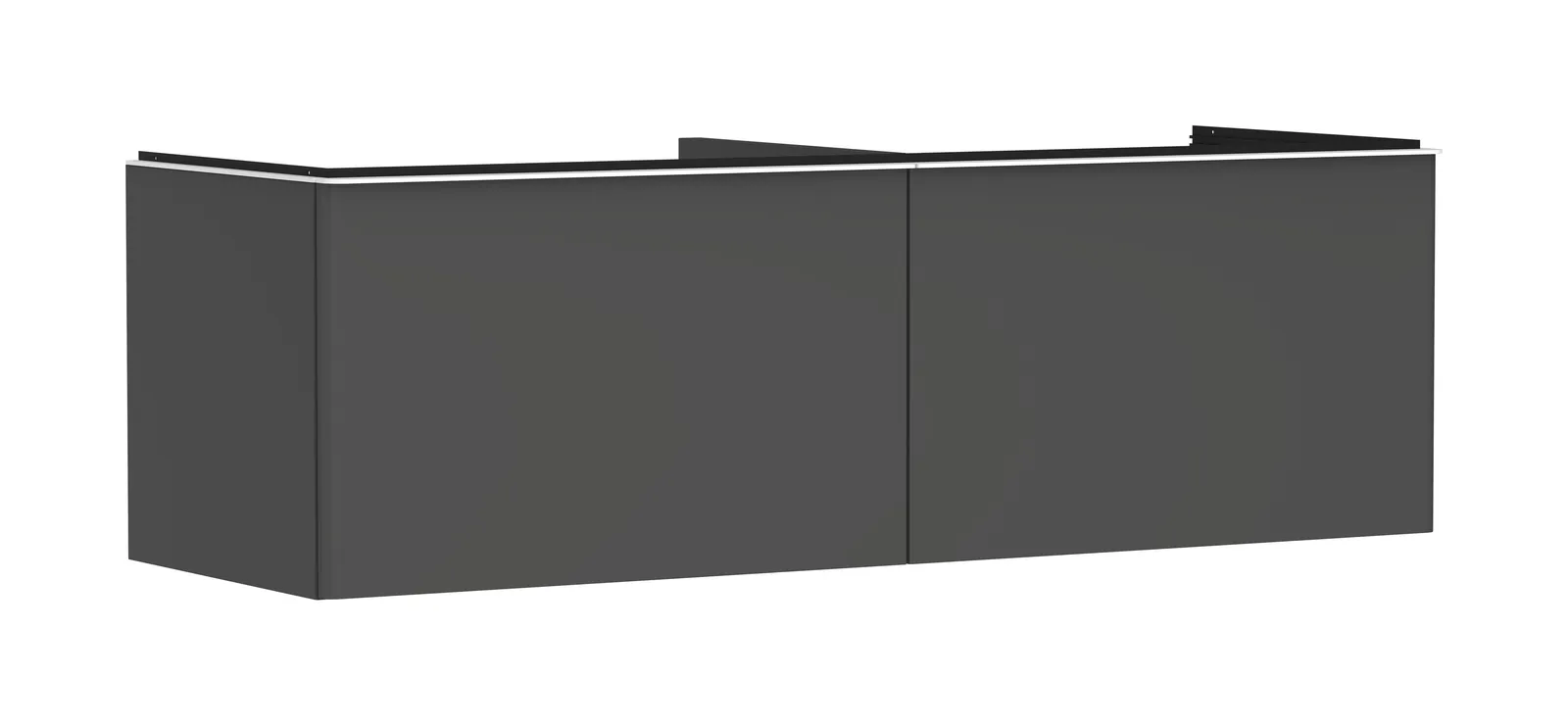 Xelu Q Lavabo tumbasi Diamond mat kulrang 1560/550, 2 tortmali bilan, konsol-stoleshnitsa uchun