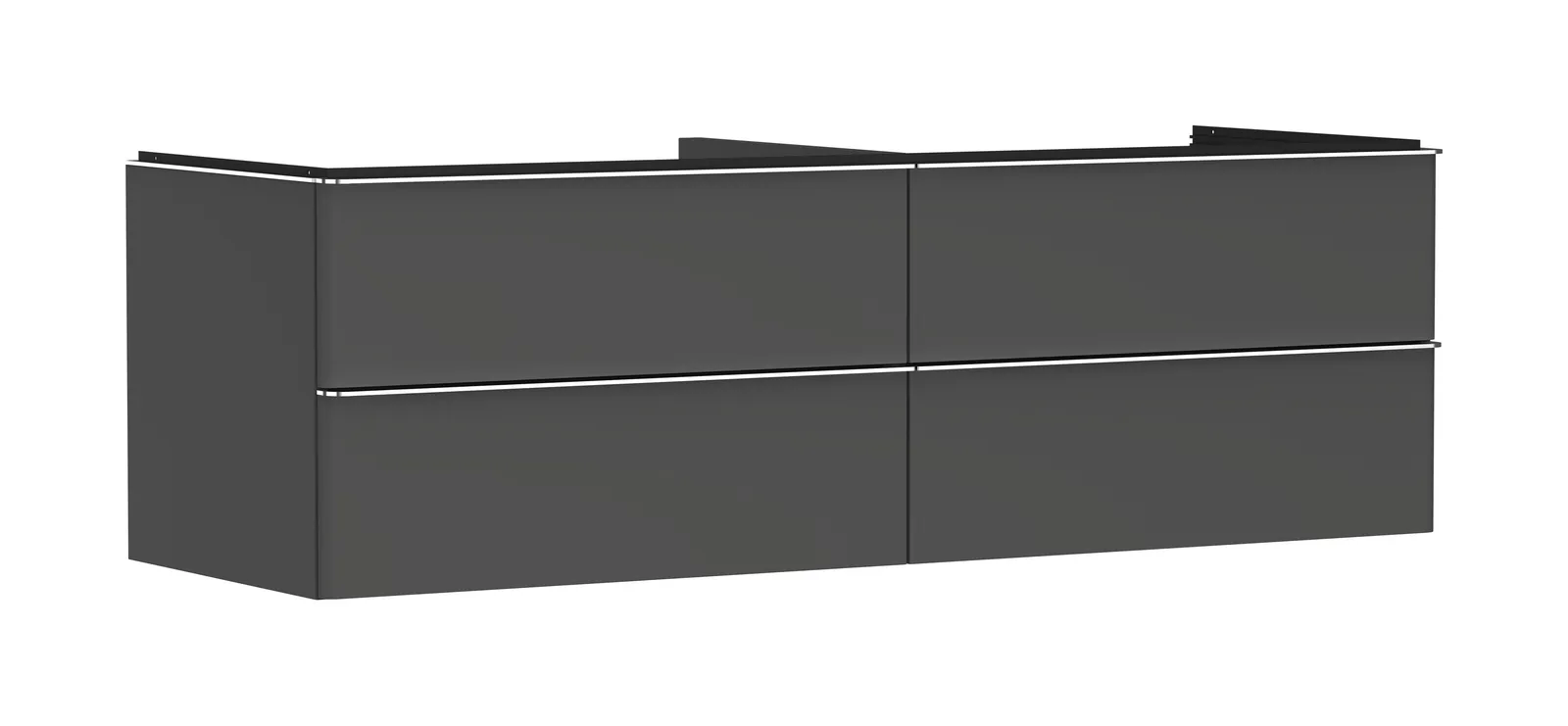 Xelu Q Lavabo tumbasi Diamond mat kulrang 1560/550, 4 tortmali bilan, konsol-stoleshnitsa uchun