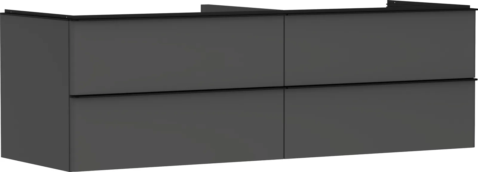 Xelu Q Lavabo tumbasi Diamond mat kulrang 1560/550, 4 tortmali bilan, konsol-stoleshnitsa uchun