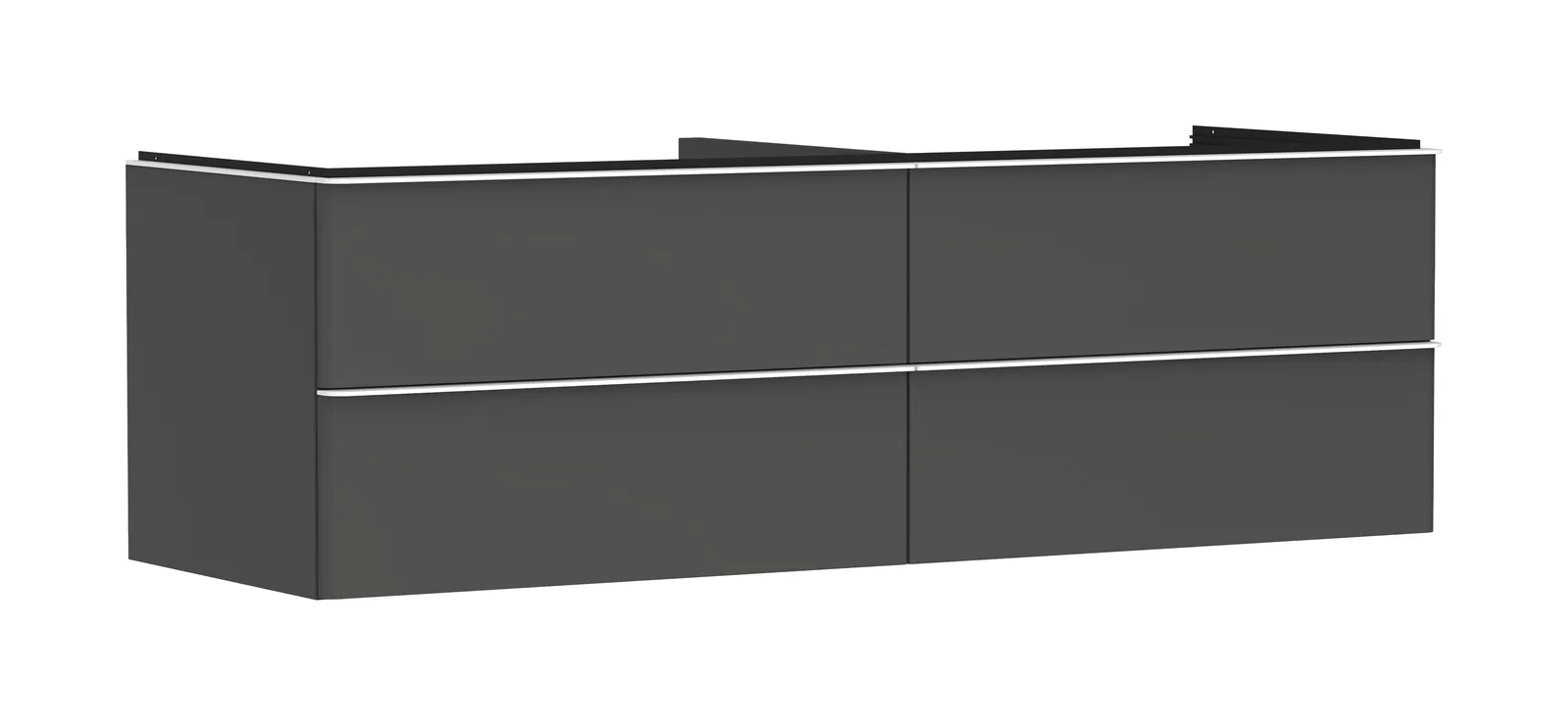 Xelu Q Lavabo tumbasi Diamond mat kulrang 1560/550, 4 tortmali bilan, konsol-stoleshnitsa uchun
