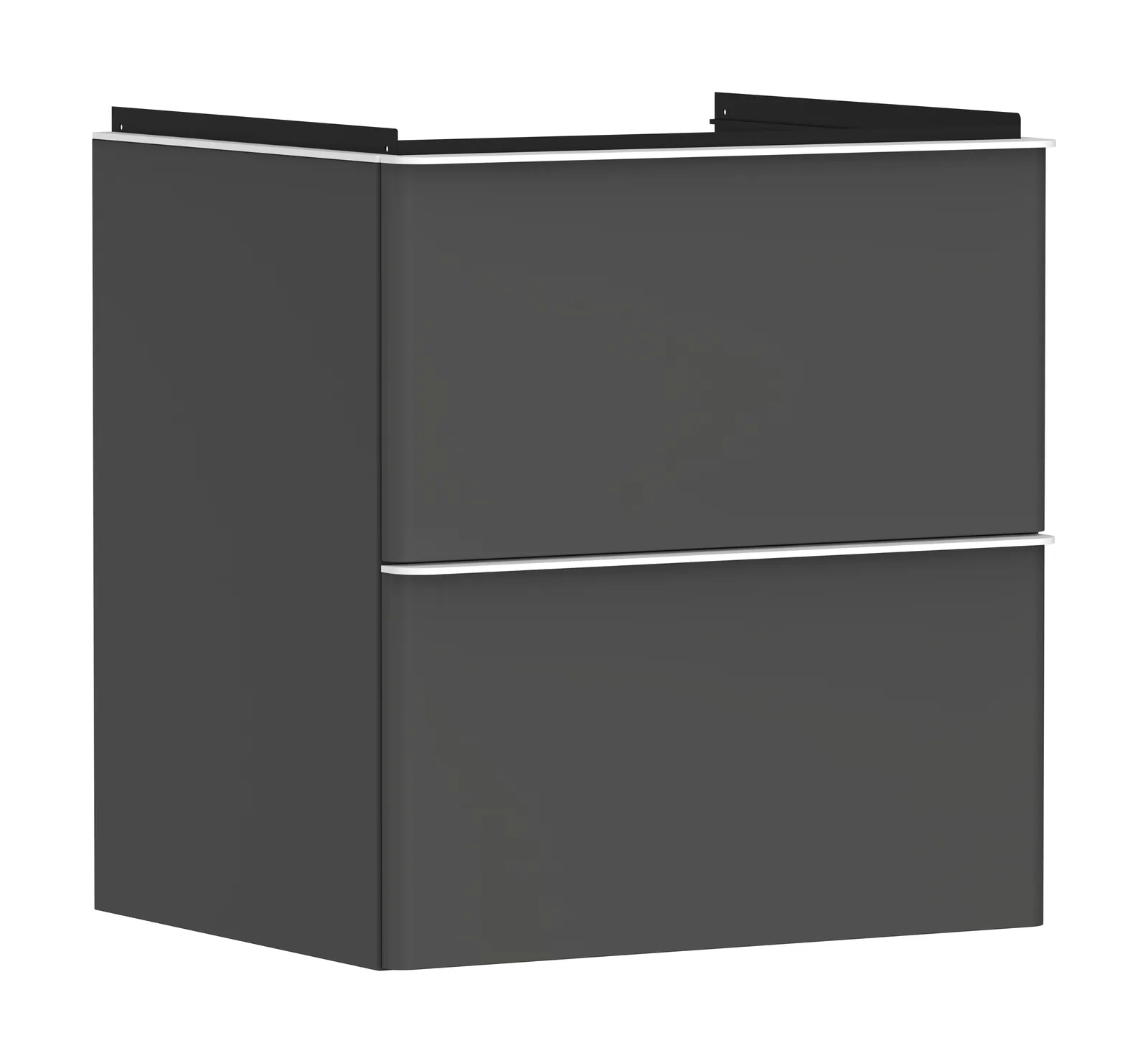 Xelu Q Vanity unit matt grey Diamond 580/475 with 2 drawers for basin