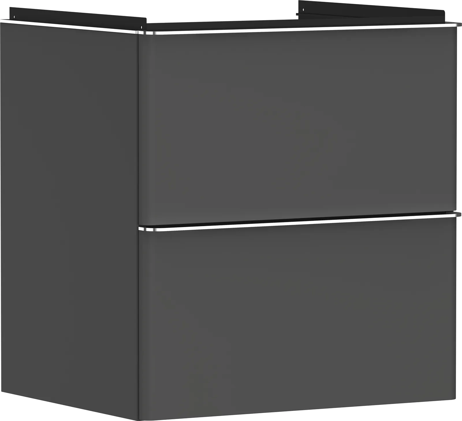 Xelu Q Vanity unit matt grey Diamond 580/475 with 2 drawers for basin