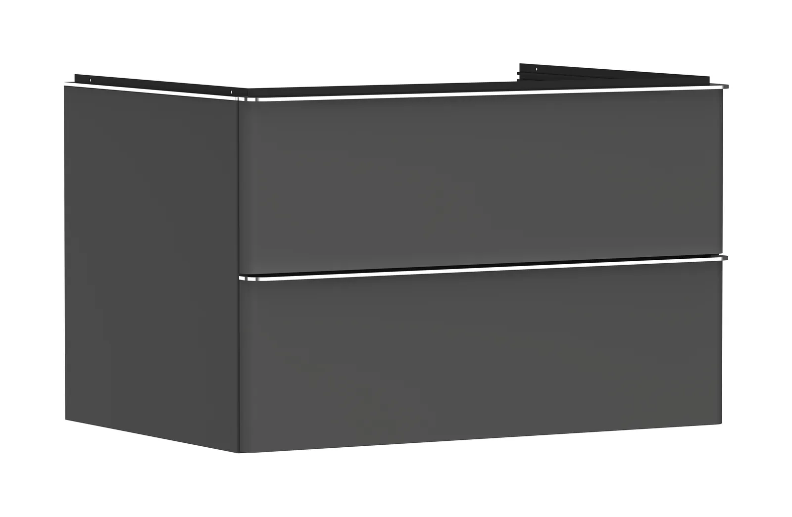 Xelu Q Vanity unit matt grey Diamond 780/550 with 2 drawers for console countertop with central cut-out