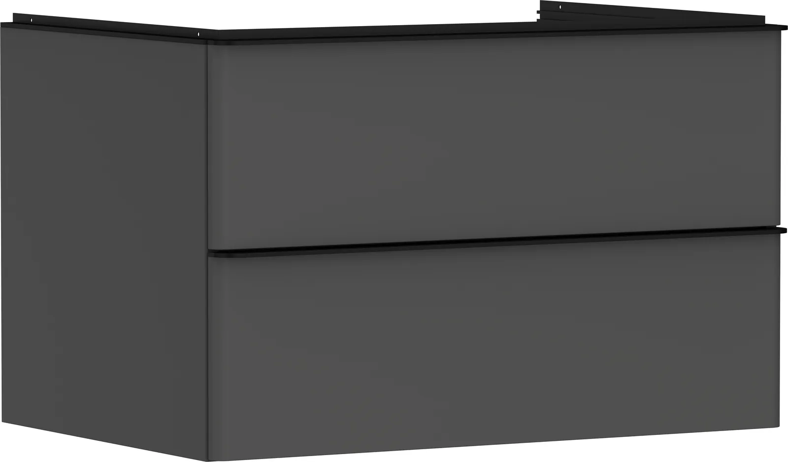 Xelu Q Vanity unit matt grey Diamond 780/550 with 2 drawers for console countertop with central cut-out