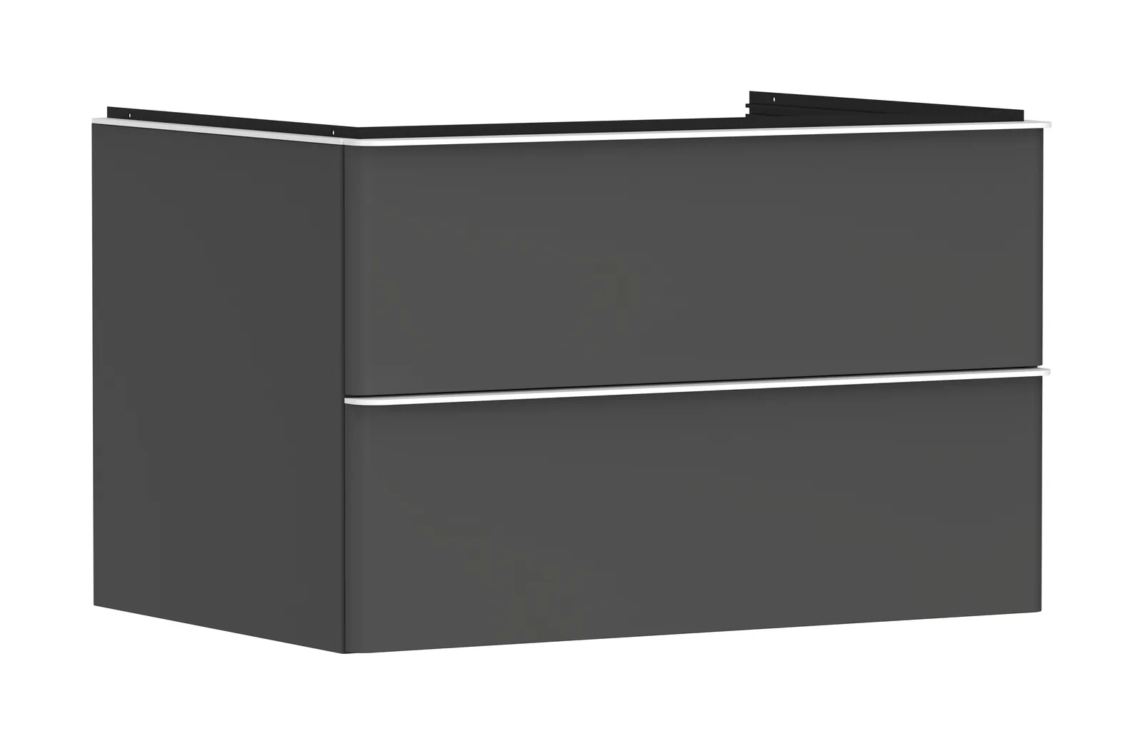 Xelu Q Vanity unit matt grey Diamond 780/550 with 2 drawers for console countertop with central cut-out