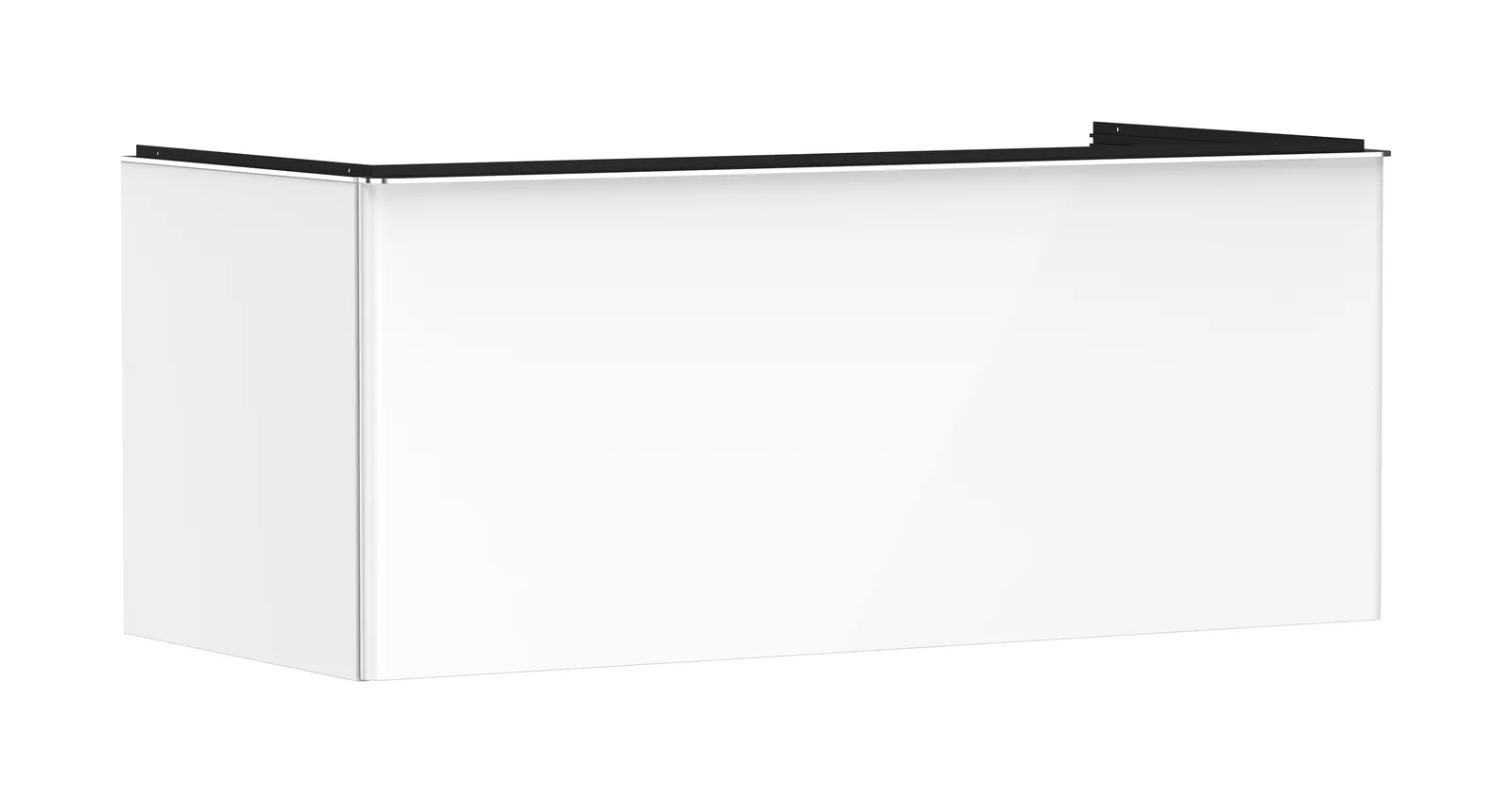 Xelu Q Vanity unit gloss white 1180/550 with 1 drawer for console countertop with central cut-out