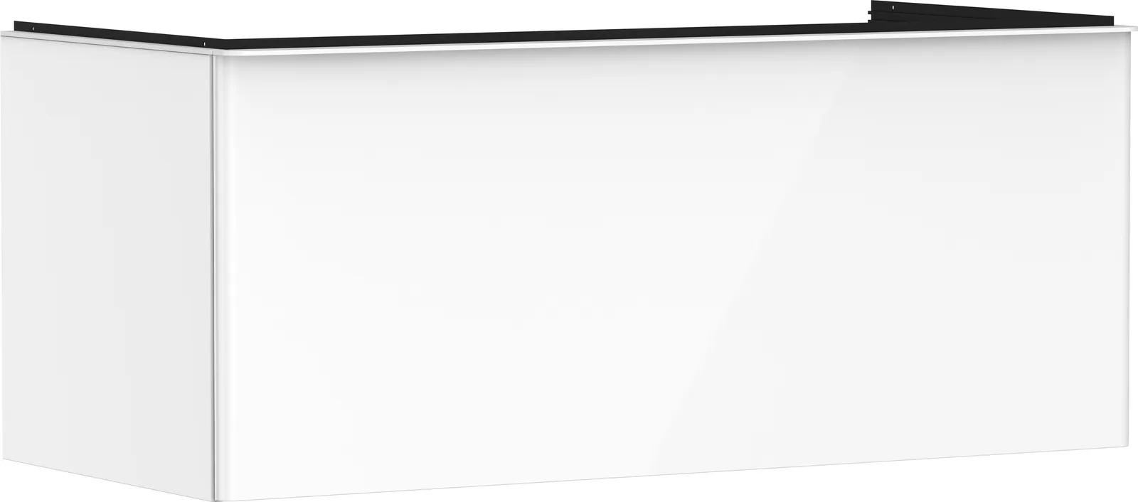 Xelu Q Vanity unit gloss white 1180/550 with 1 drawer for console countertop with central cut-out