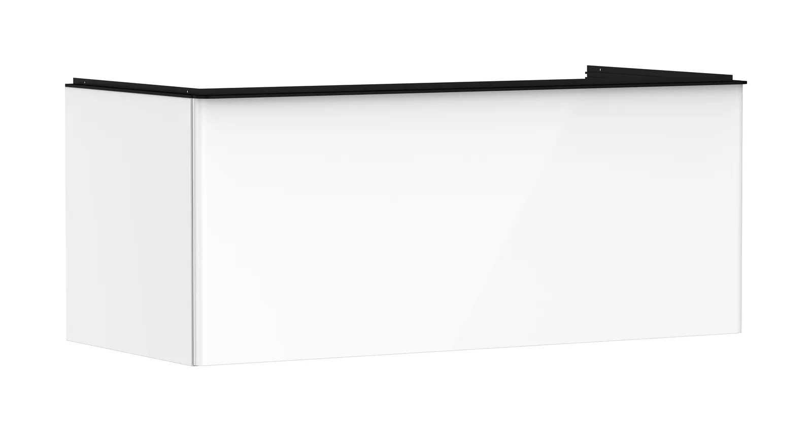 Xelu Q Vanity unit gloss white 1180/550 with 1 drawer for console countertop with central cut-out