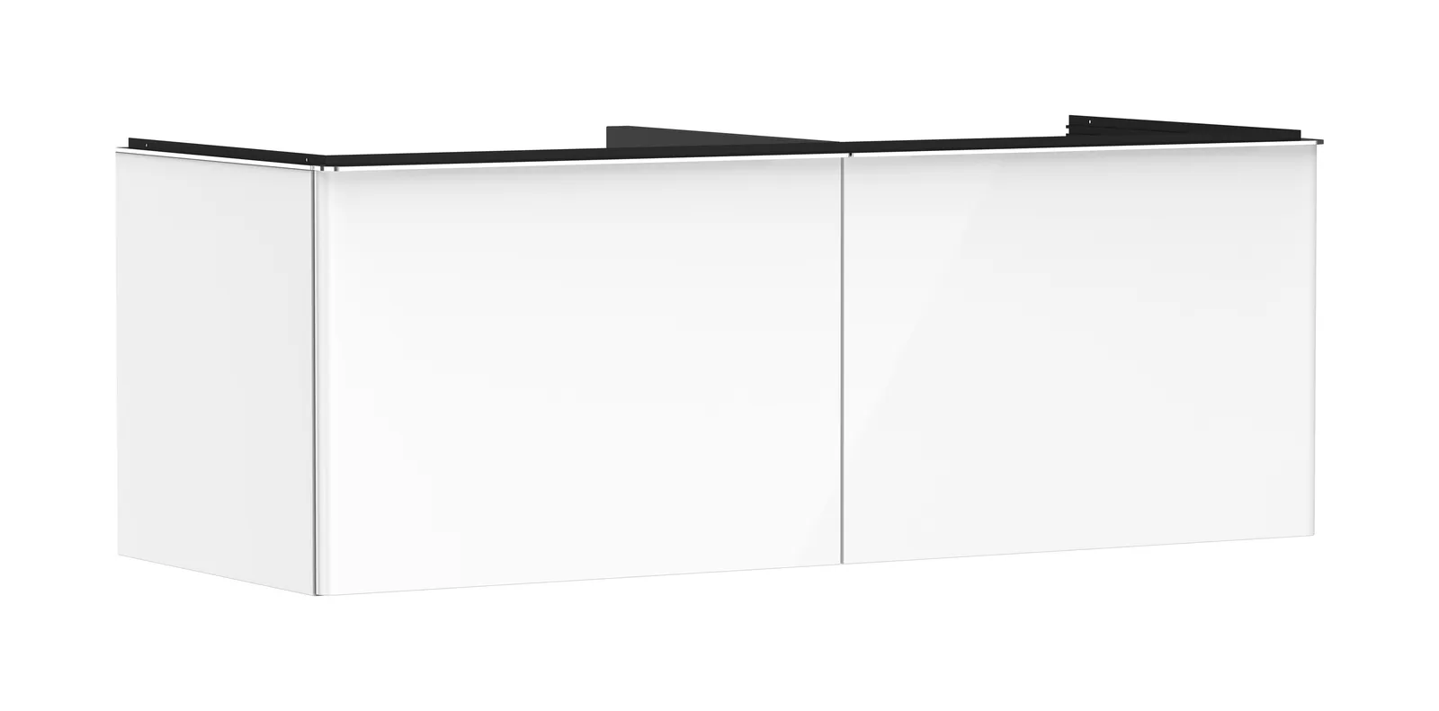 Xelu Q Lavabo tumbasi oq yaltiroq 1360/550, 2 tortmali bilan, konsol-stoleshnitsa uchun