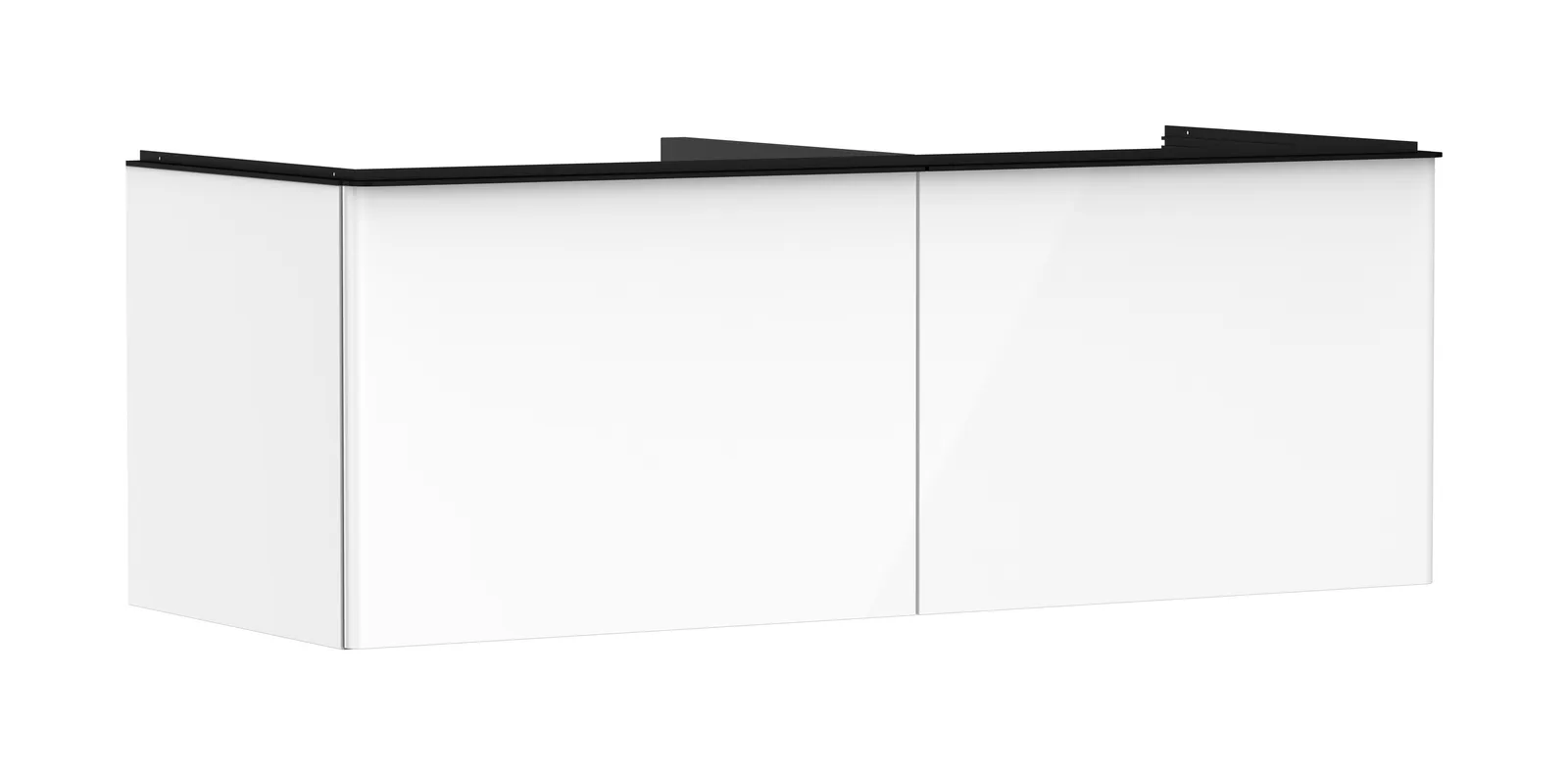 Xelu Q Lavabo tumbasi oq yaltiroq 1360/550, 2 tortmali bilan, konsol-stoleshnitsa uchun