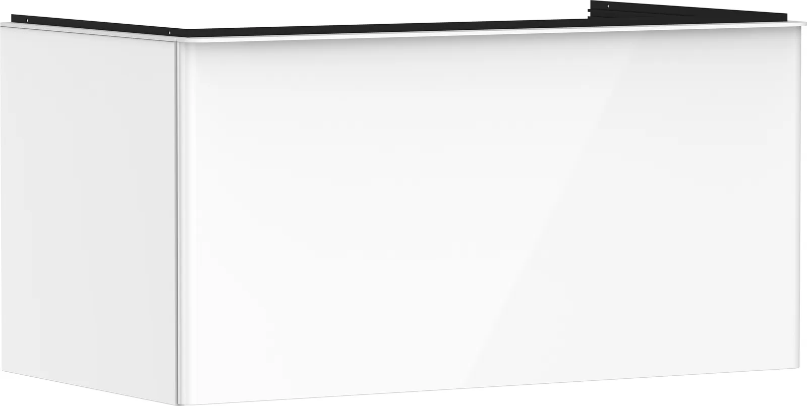 Xelu Q Vanity unit gloss white 980/550 with 1 drawer for console countertop with central cut-out
