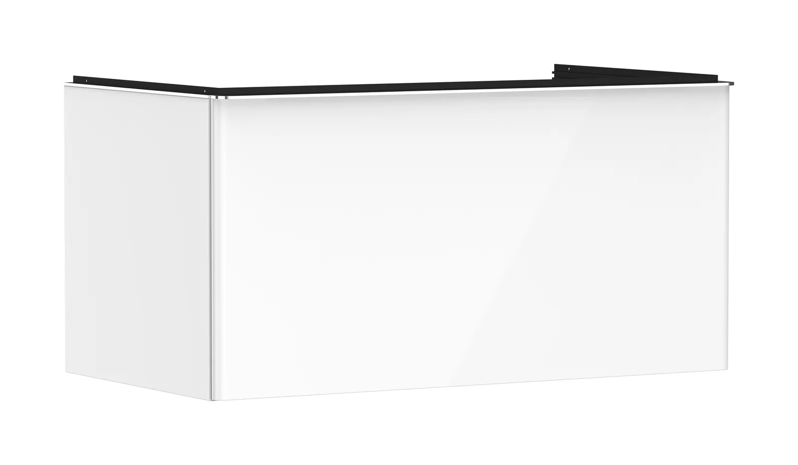 Xelu Q Vanity unit gloss white 980/550 with 1 drawer for console countertop with central cut-out