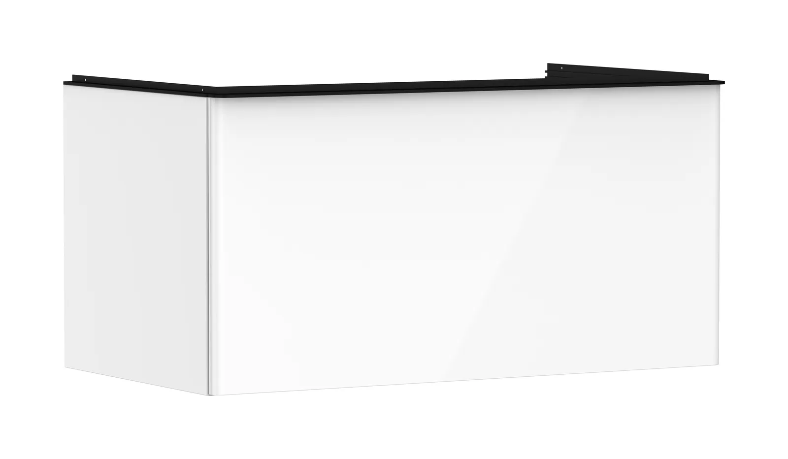 Xelu Q Vanity unit gloss white 980/550 with 1 drawer for console countertop with central cut-out