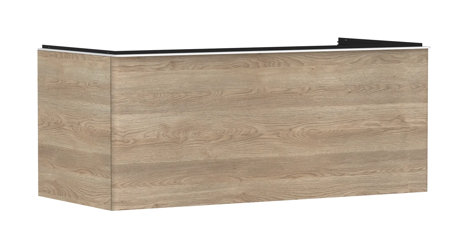 Xelu Q Vanity unit natural oak 1180/550 with 1 drawer for console countertop with central cut-out
