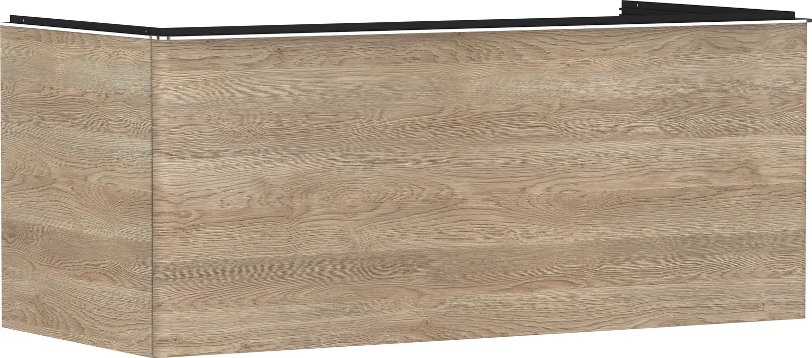 Xelu Q Vanity unit natural oak 1180/550 with 1 drawer for console countertop with central cut-out