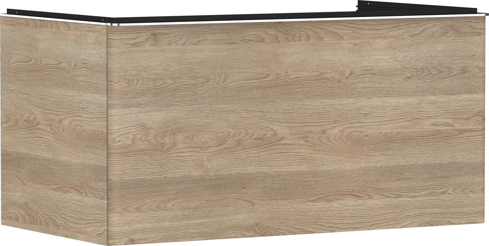 Xelu Q Vanity unit natural oak 980/550 with 1 drawer for console countertop with central cut-out