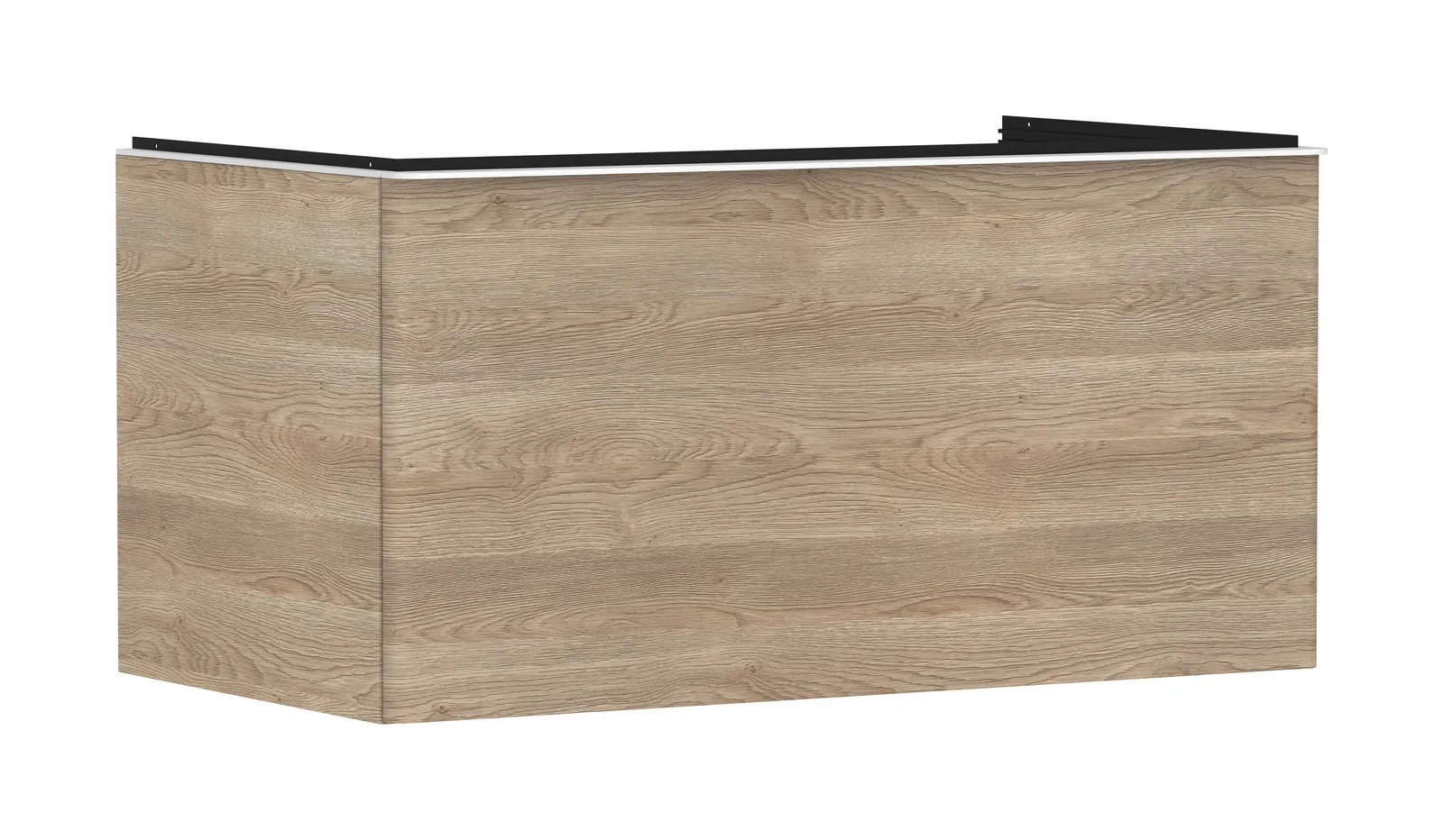 Xelu Q Vanity unit natural oak 980/550 with 1 drawer for console countertop with central cut-out