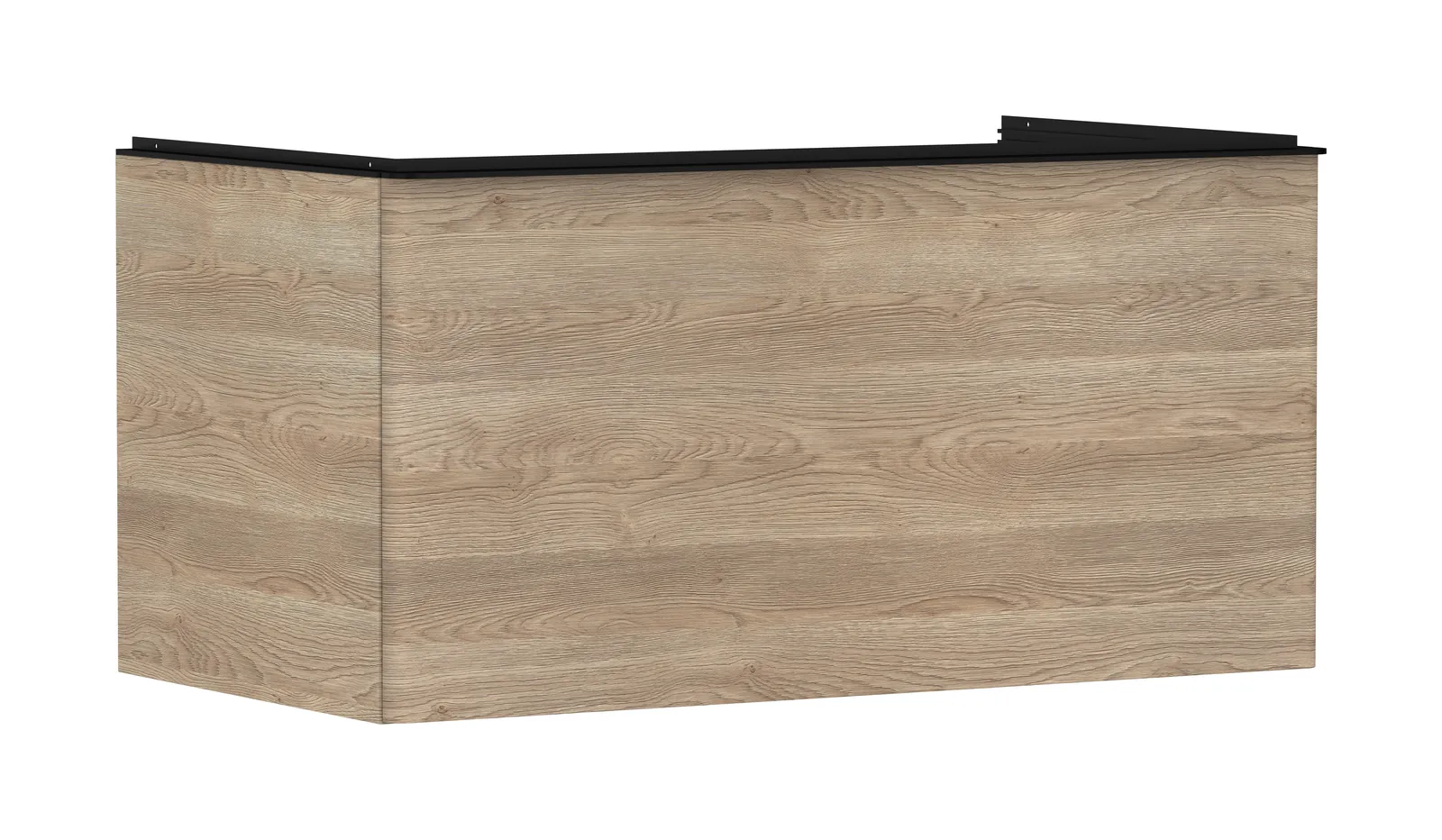 Xelu Q Vanity unit natural oak 980/550 with 1 drawer for console countertop with central cut-out