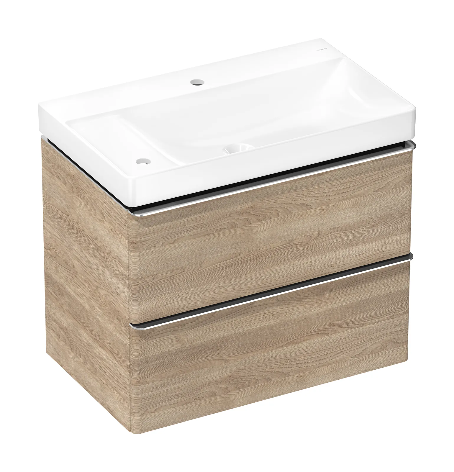 Xelu Q Furniture set with vanity unit natural oak 780/475 with 2 drawers with basin, shelf on the left