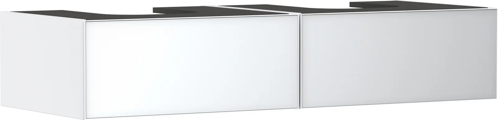 Xevolos E Vanity unit matt white 1370/550 with 2 drawers for console countertop with 2 cut-outs