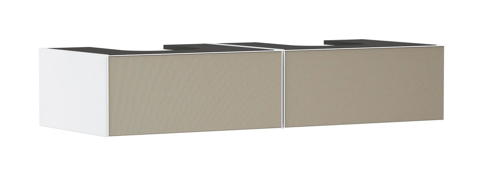 Xevolos E Vanity unit matt white 1370/550 with 2 drawers for console countertop with 2 cut-outs