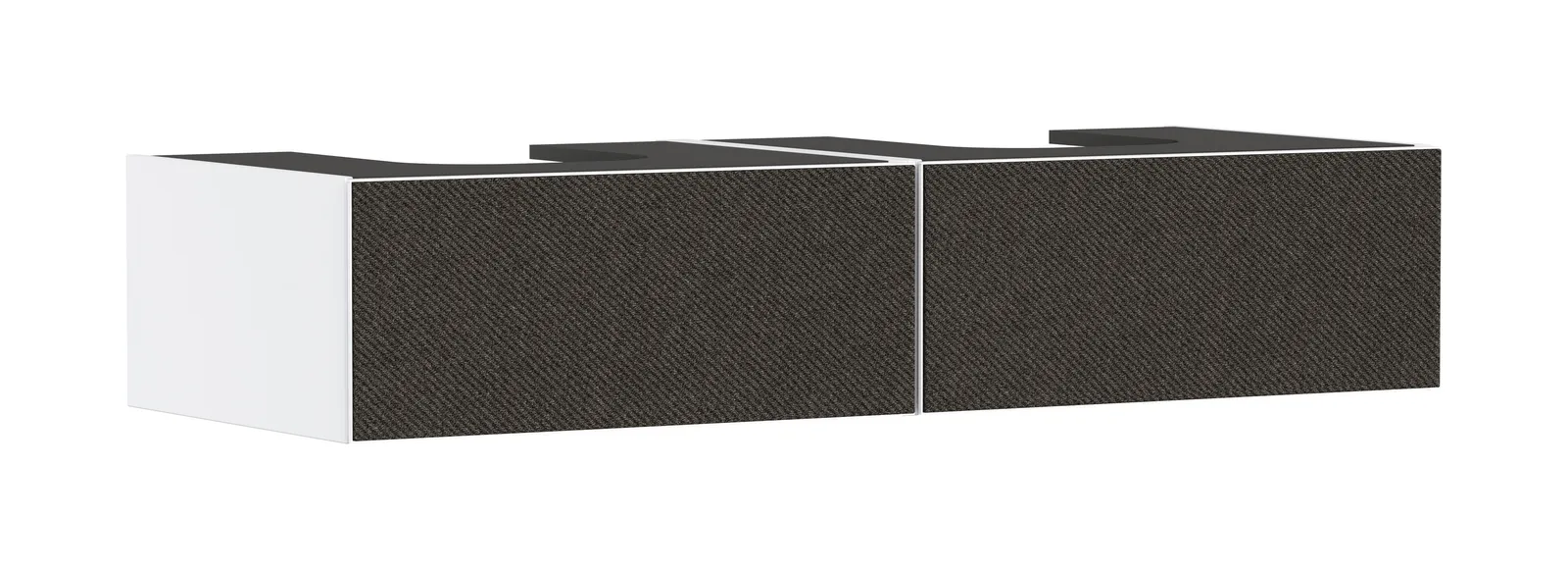 Xevolos E Vanity unit matt white 1370/550 with 2 drawers for console countertop with 2 cut-outs