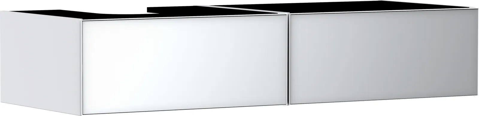 Xevolos E Lavabo tumbasi mat oq 1370/550, 2 tortmali bilan, konsol-stoleshnitsa uchun, chapda oʻyiq bilan