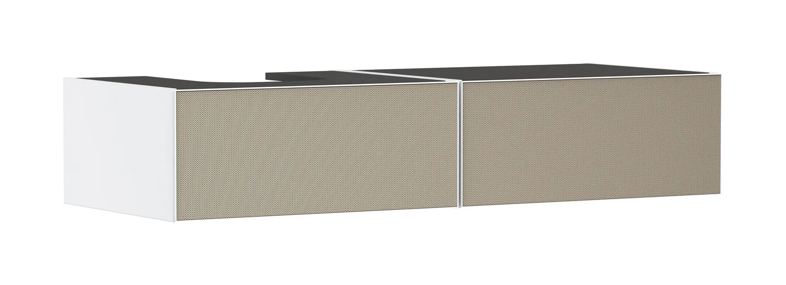 Xevolos E Lavabo tumbasi mat oq 1370/550, 2 tortmali bilan, konsol-stoleshnitsa uchun, chapda oʻyiq bilan